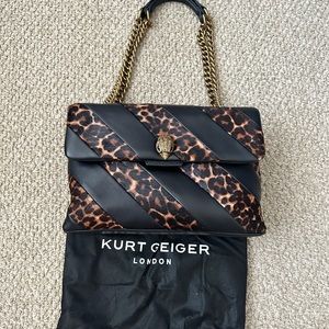 Kurt Geiger leopard faux fur leather shoulder bag